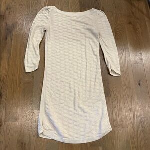 BP Cream Textured Long Sleeve Dress